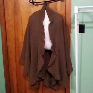 Brown knit shawl